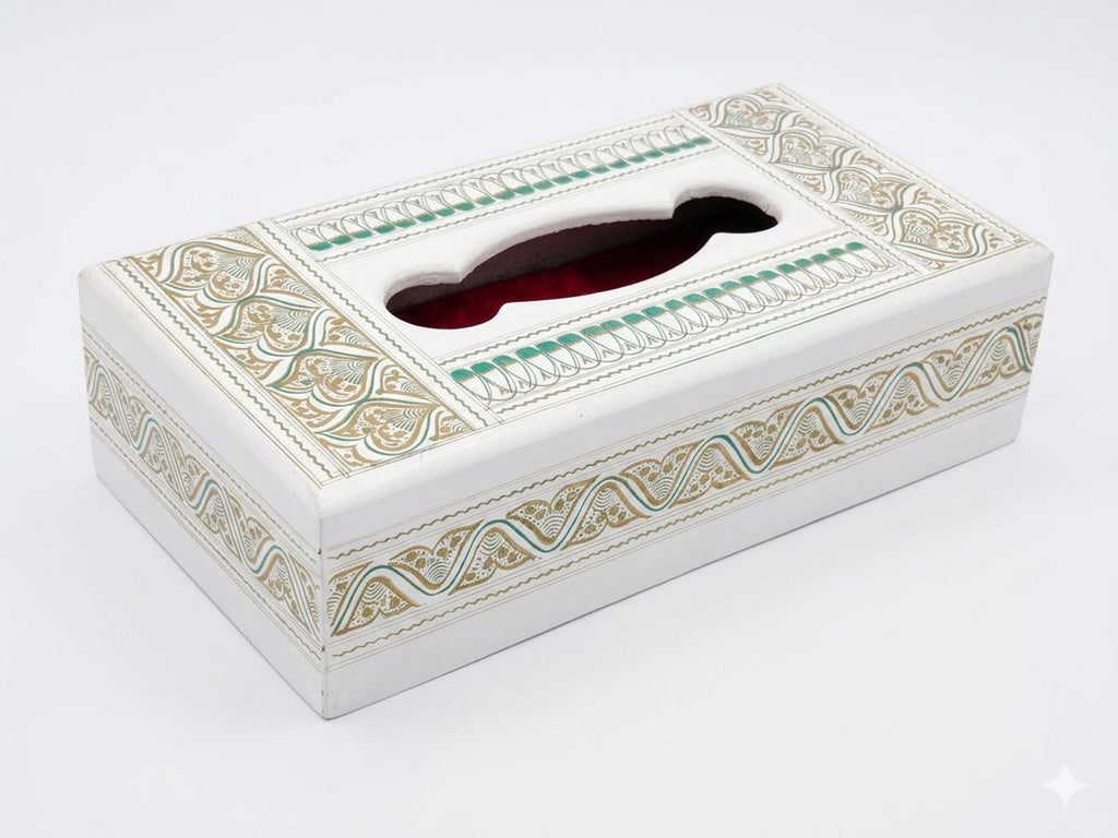 Premium Handcrafted Naqshi Wooden Tissue Box